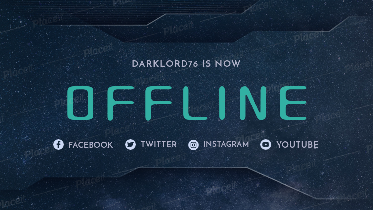 Placeit Twitch Offline Banner Maker With A Futuristic Frame