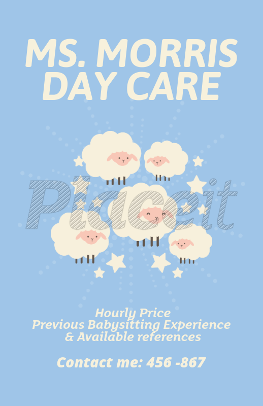 placeit online flyer maker for babysitting services with sheep clipart
