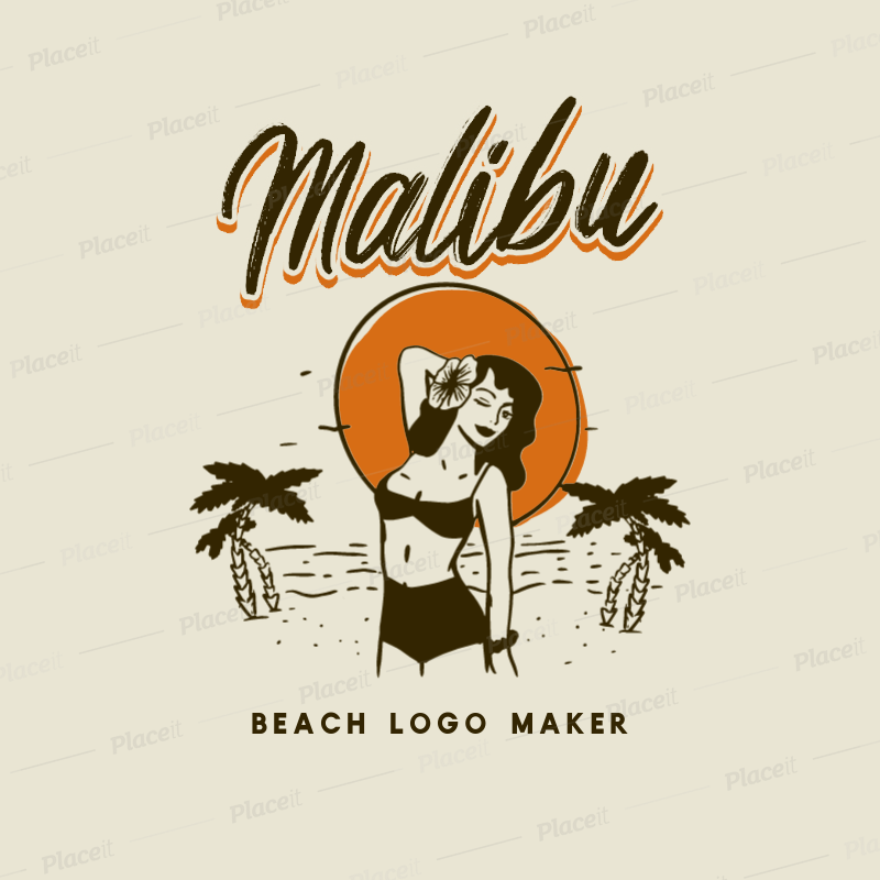 Placeit Clothing Brand Logo Maker Featuring Vintage Summer Graphics