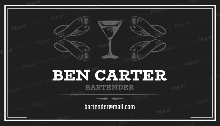 placeit bartender business card template