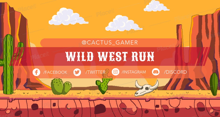 Placeit Twitch Banner Generator Featuring A Retro Wild West