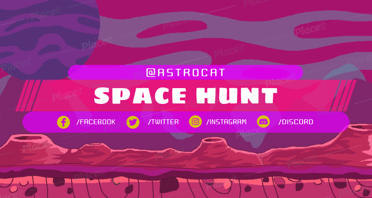 Placeit Twitch Banner Creator With A Retro Space Background