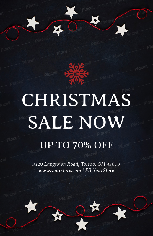 placeit christmas sale flyer design template in black