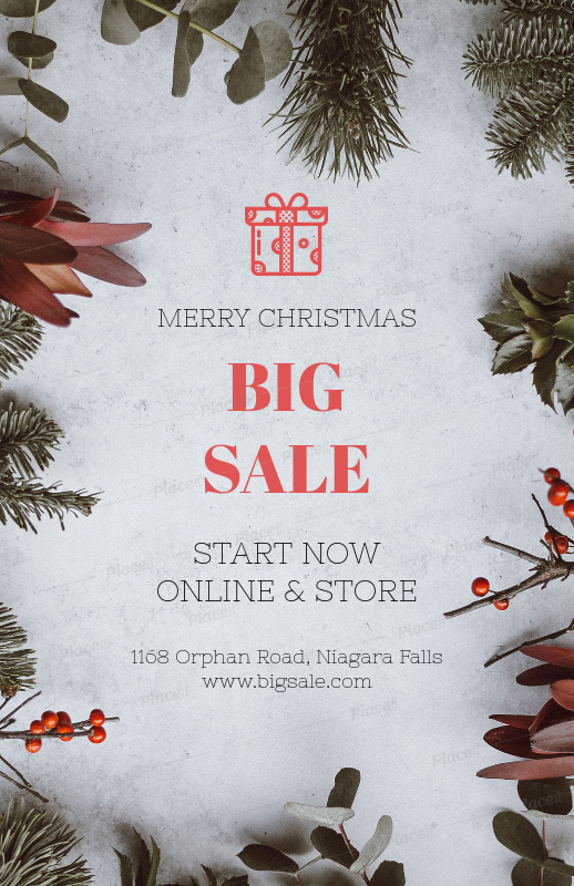 placeit christmas sale flyer maker with christmas ornaments