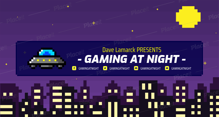 Placeit Retro Twitch Banner Maker With A Night City Skyline