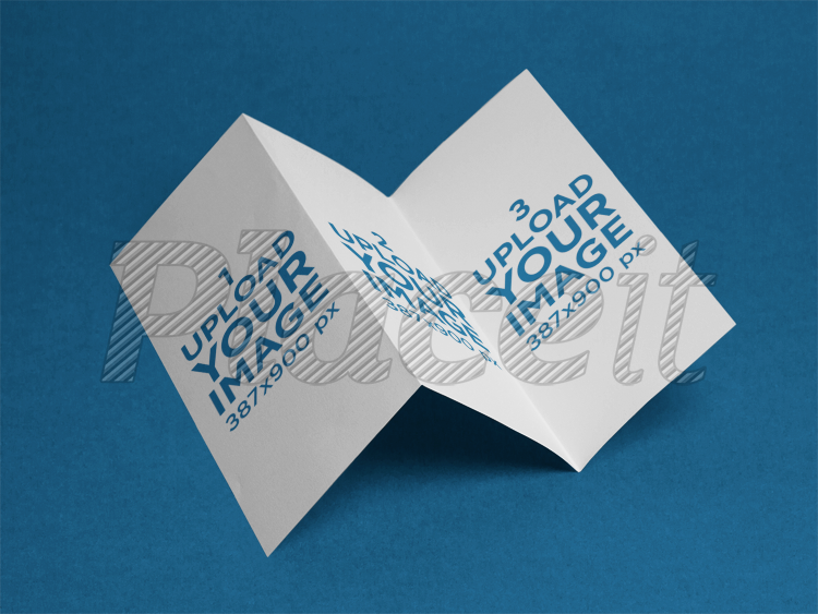 mockup featuring a tri fold brochure over a smooth background a6355 tri fold background