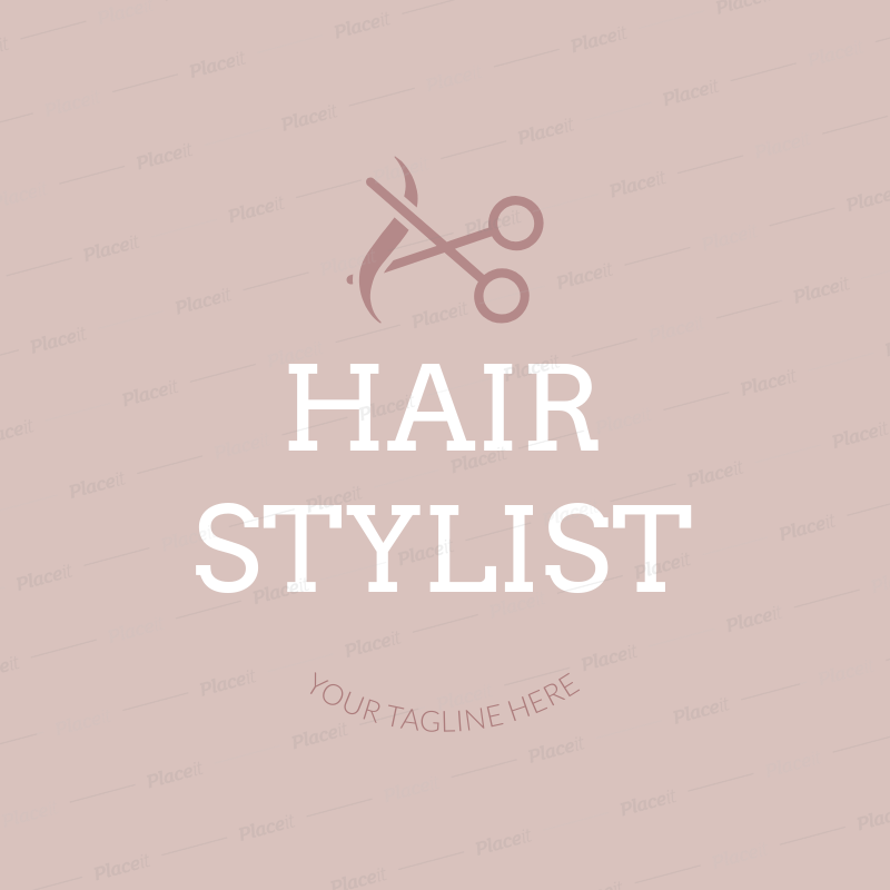 Placeit Hair Stylist Logo Template With Scissor Clipart