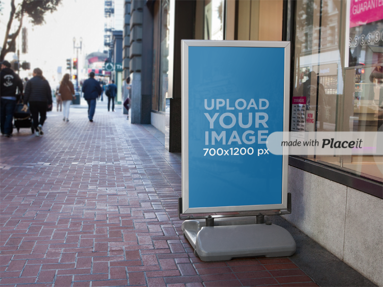 Placeit Ad Mockup In The Middle Of The Street Print Mockup