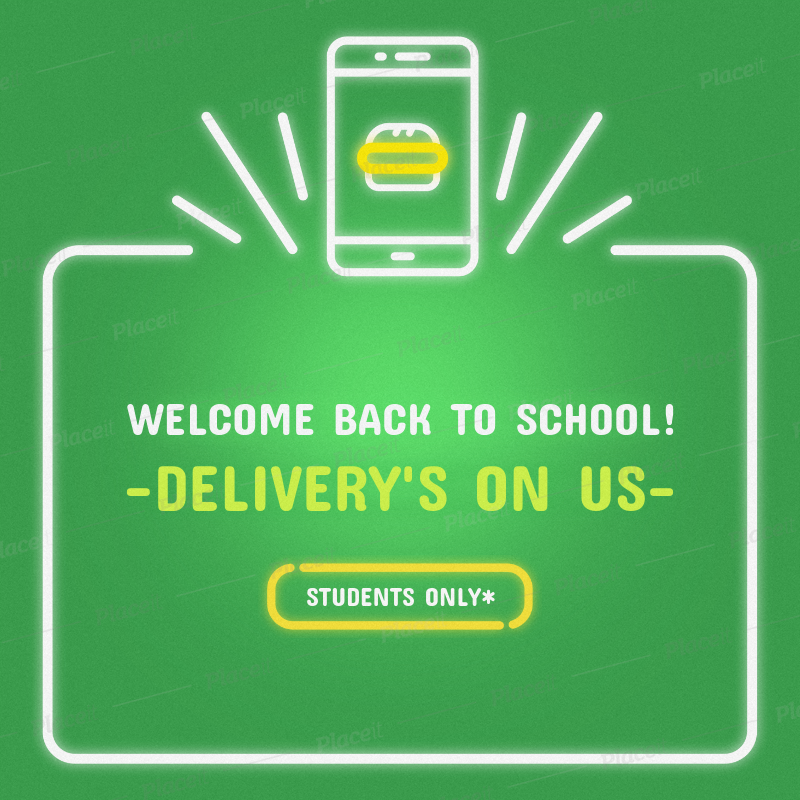 Placeit Banner Maker For Back To School Promo With Neon Graphics
