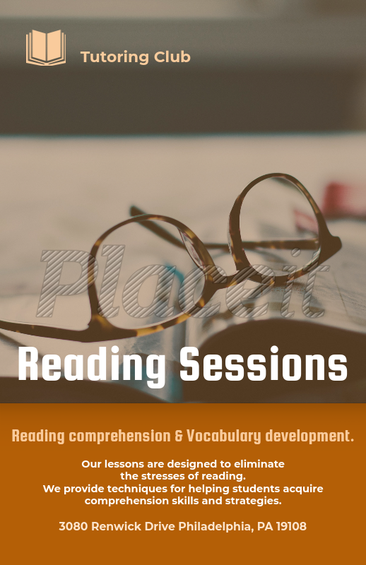placeit reading club flyer template with book icon