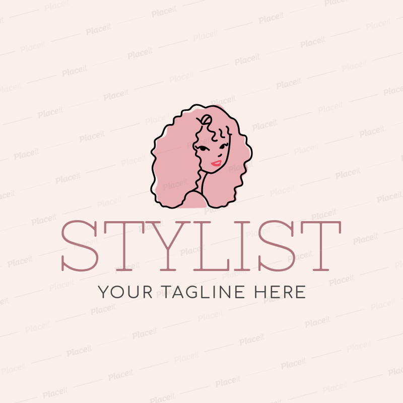 Placeit Logo Maker For A Hair Stylist With Minimalist Design