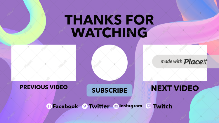 Placeit Youtube End Card Template With A Minimalistic Design
