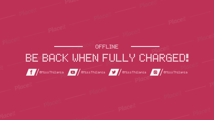 placeit twitch offline banner template with retro font