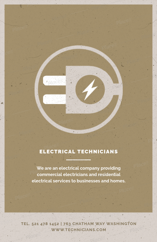 placeit electrical tech flyer design template