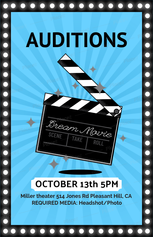 placeit movie auditions casting flyer template