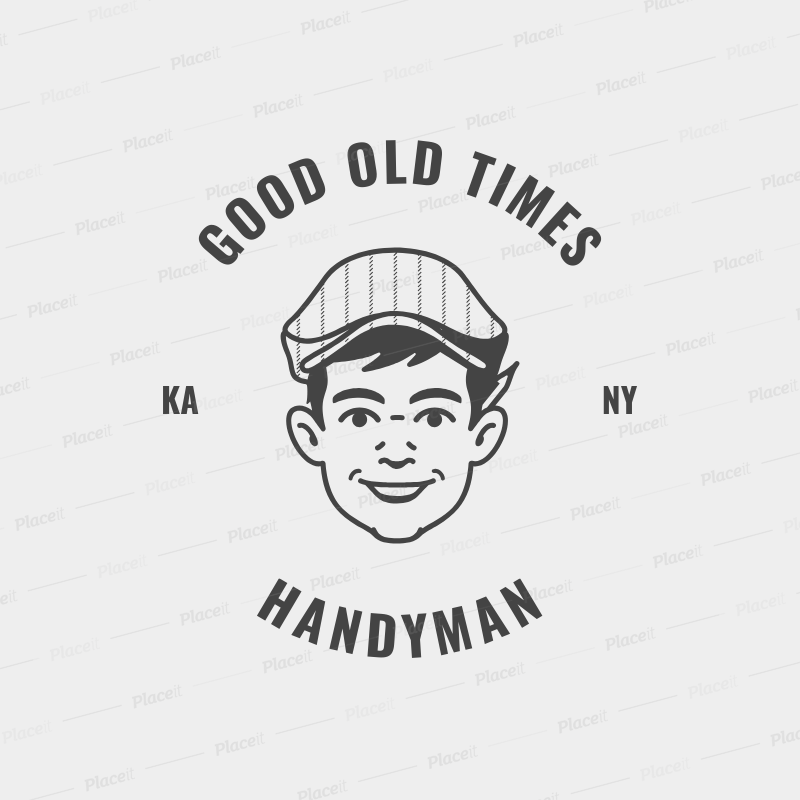 placeit retro logo template for handyman services