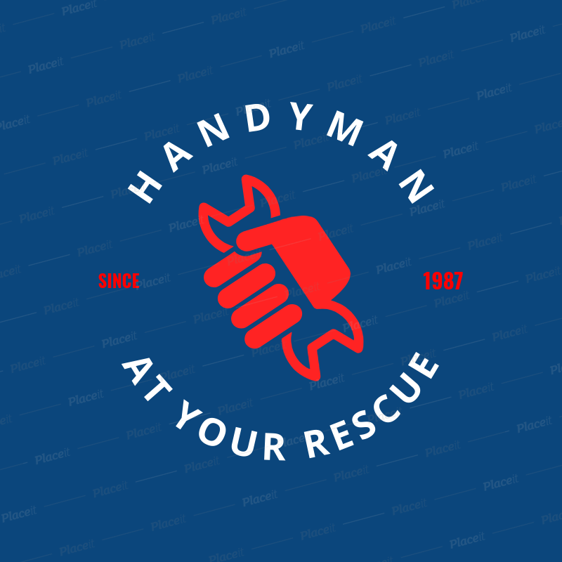 placeit circular logo template for handyman