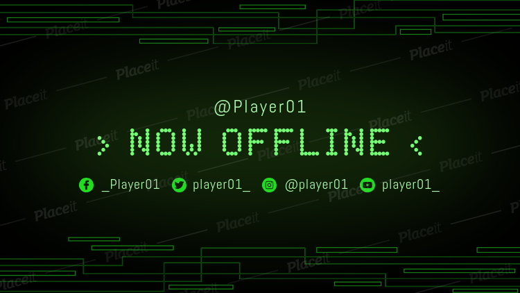 Placeit Twitch Offline Banner Maker With A Green Tech Background