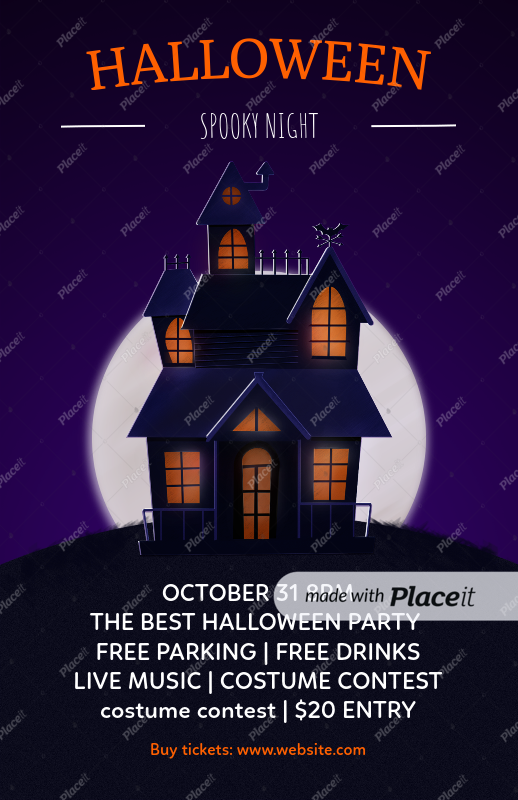 placeit flyer template to design halloween party flyers