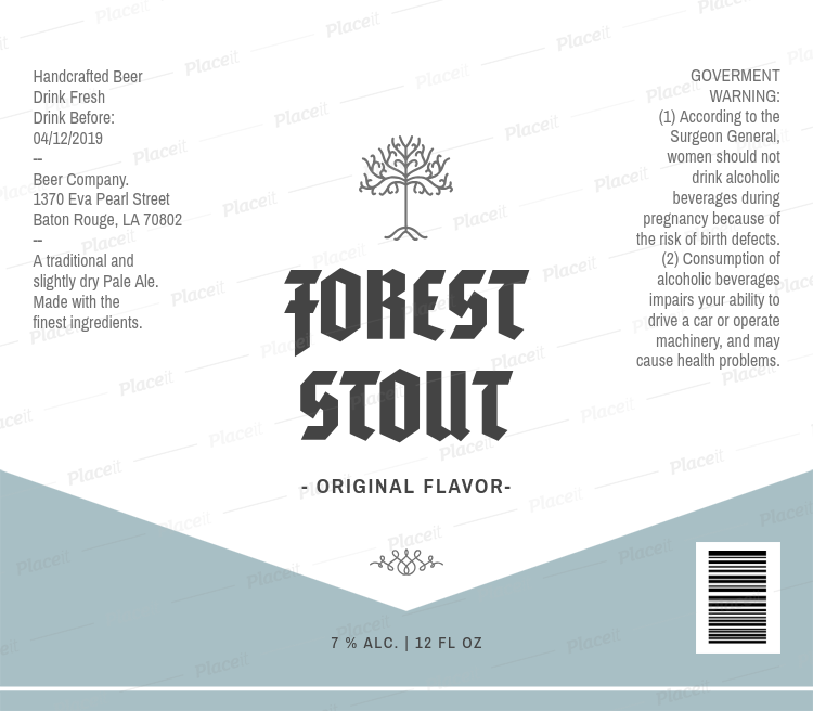 craft beer label template for stout beer 764c ingredients label template