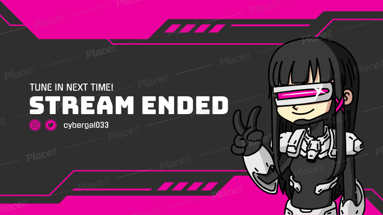 Placeit Twitch Stream Ended Overlay Maker With A Robot Avatar