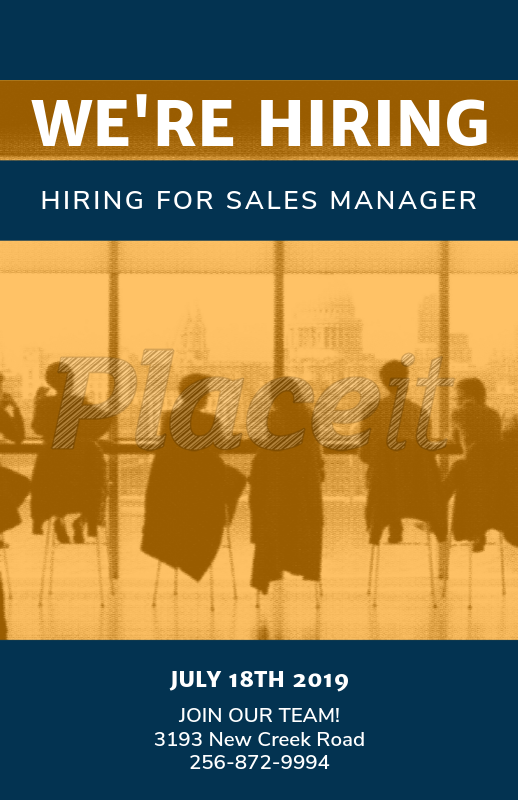 placeit hiring flyer template for a recruitment event