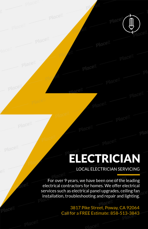 local electrician flyer design template 721 flyer generator free