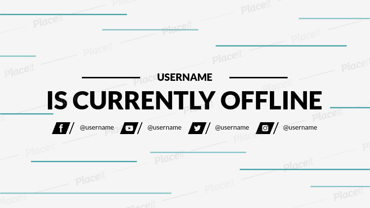 Placeit Twitch Offline Banner Maker For A Simple Twitch Offline