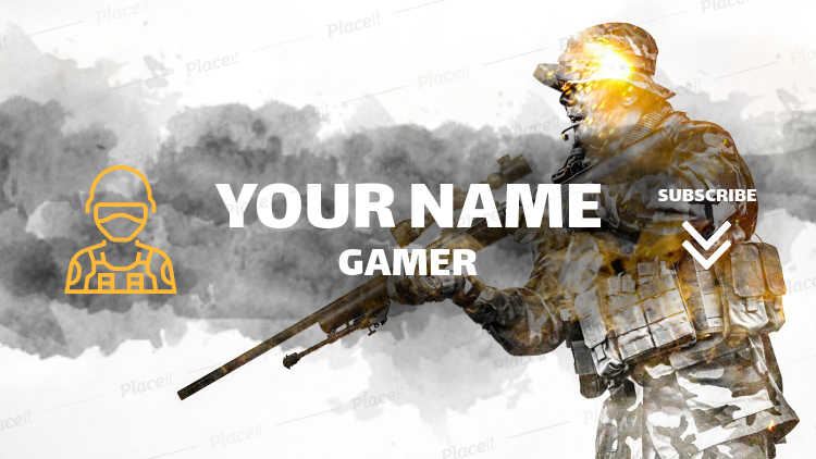 Placeit Youtube Banner Template For Awesome Gamer Channel