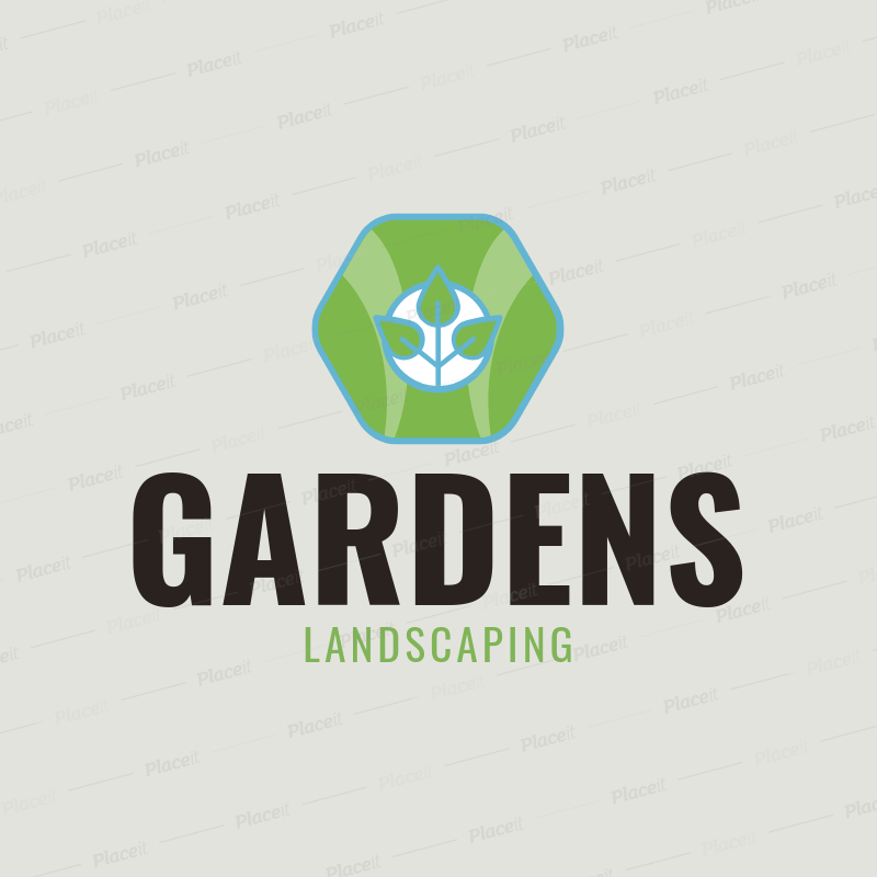 landscaping logo template with a plant icon 1422 lawn care logo template